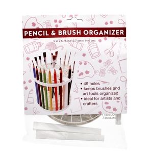 ❤️‍🔥$3~ Pencil & Brush Organizer For Make-up & Crafts, x49 Holes, White
